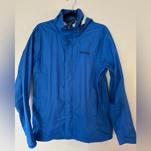 Men’s Marmot medium bright blue rain shell rain coat